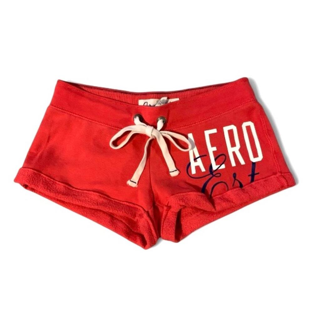 Aeropostale Y2K Low Rise Red Micro Mini Shorts – Logo XS
